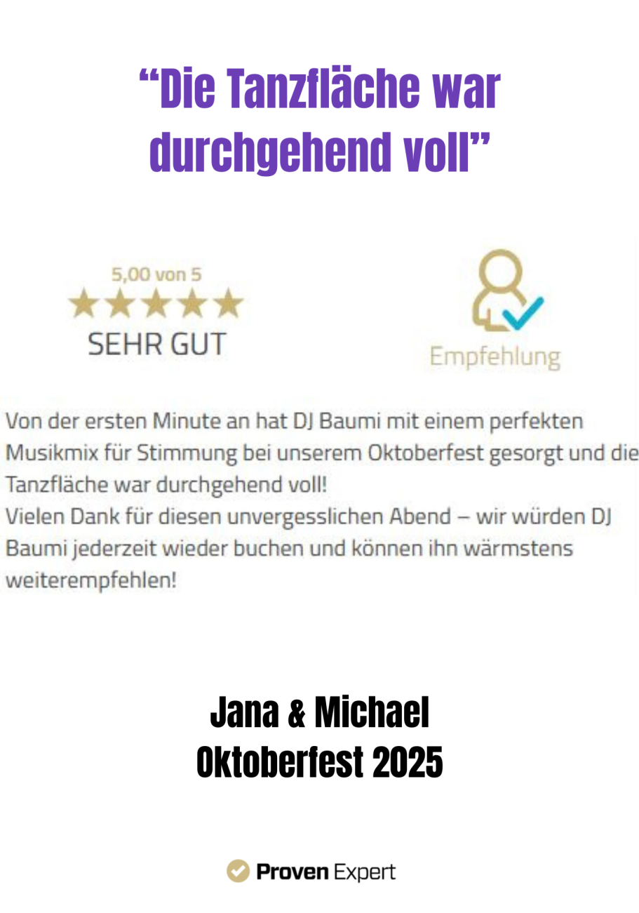 Bewertung von DJ baumi vom Oktoberfest 2025